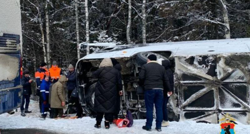 В Карелии перевернулся автобус с туристами из Воронежа и других городов