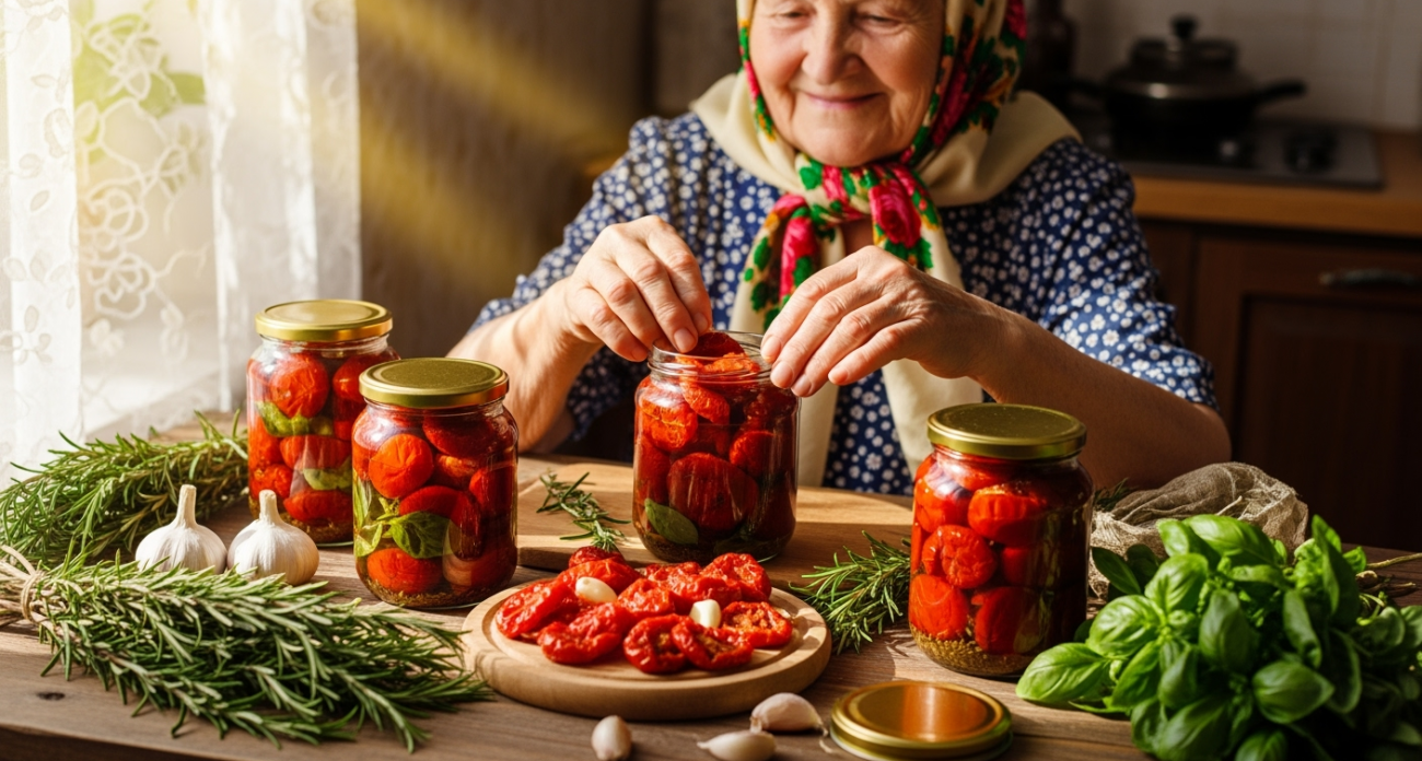 Забытый секрет итальянских бабушек: запомните раз и навсегда этот рецепт запечённых томатов с чесноком на зиму