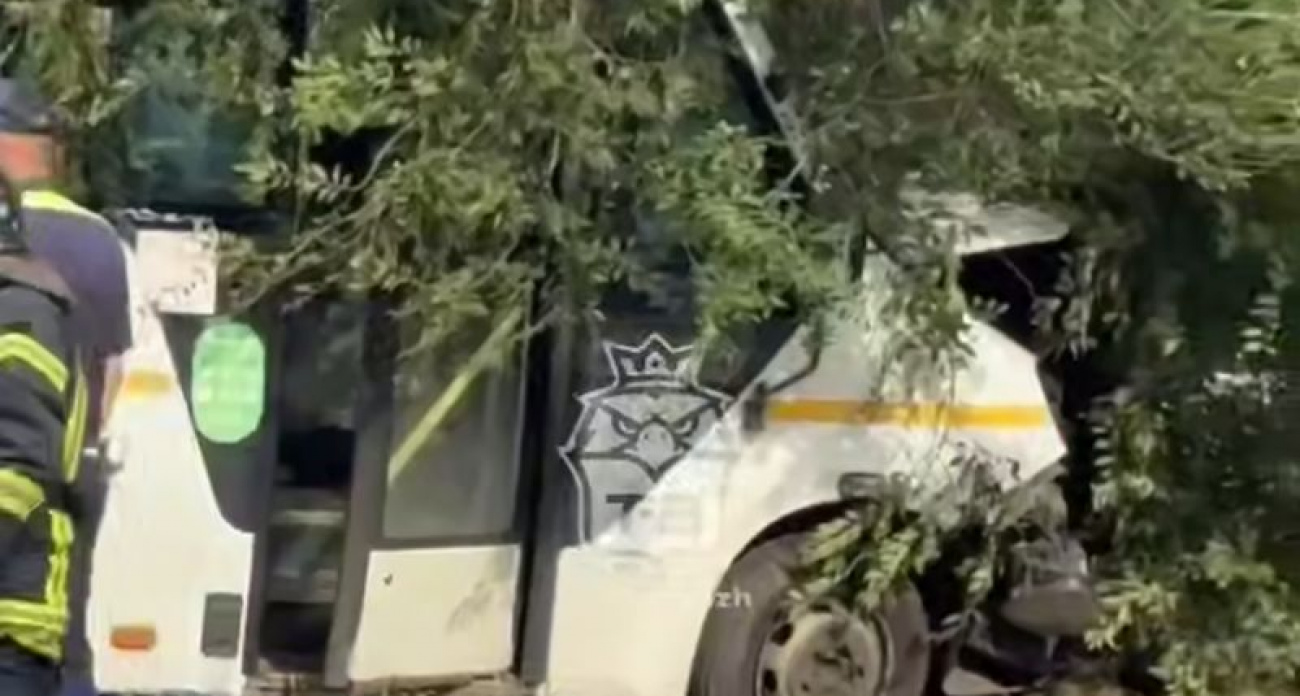 Пьяный водитель маршрутки с бутылкой в руках врезался в дерево в воронежской Отрожке