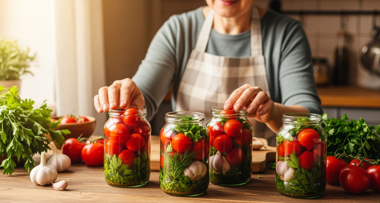 Квашеные помидоры с чесноком и зеленью: рецепт, который удивит даже опытных хозяек — быстро и невероятно вкусно