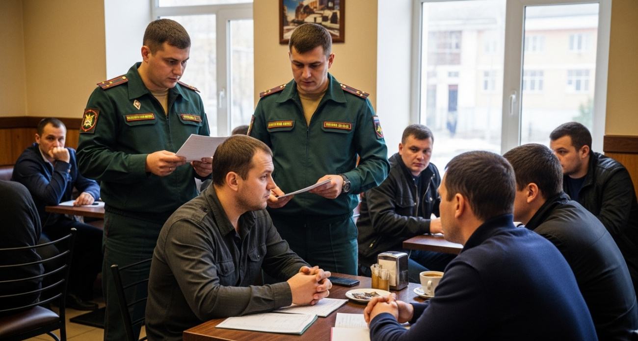 В Воронеже четверо из 15 новых граждан скрывались от военкомата в кафе