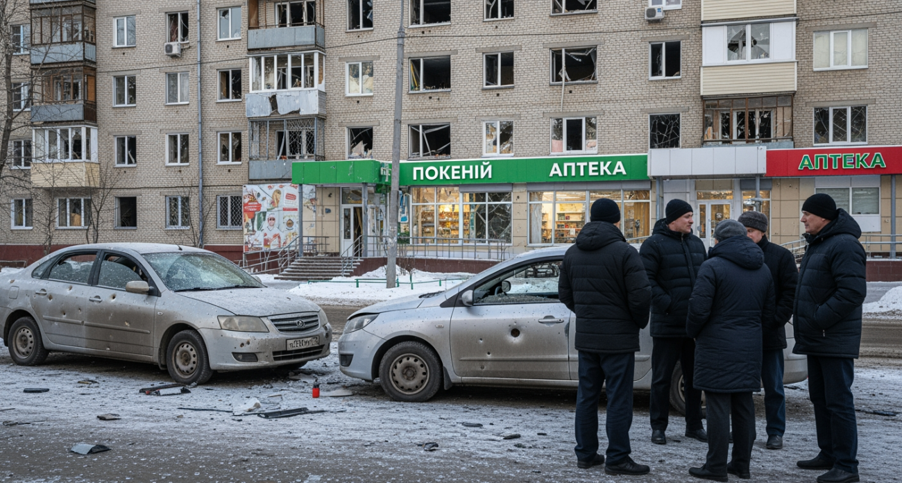 Обломки БПЛА разбили окна в аптеке и магазине: женщина ранена, но отказалась от госпитализации