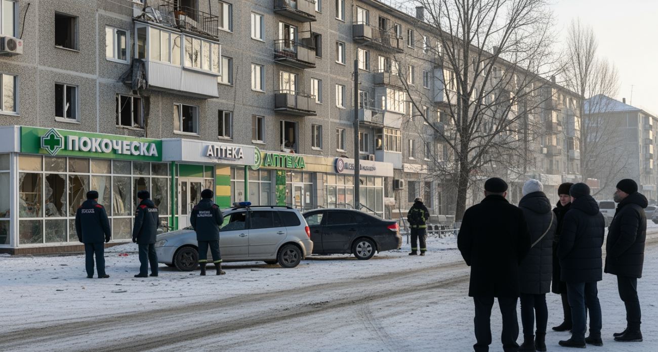 Атака БПЛА в Воронежской области: выбиты стекла в аптеке и магазине, ранена женщина